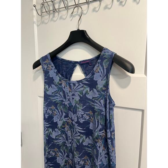 Fresh Produce Sleeveless Cotton Midi Dress Blue Tropical Pattern Boho Size XS - Picture 5 of 12